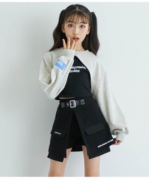 ANAP GｉRL（アナップガール）の「R+Sデザインストレッチスカパン（スカート・キッズ・ブラック・M/S/XS）」の7枚目の写真