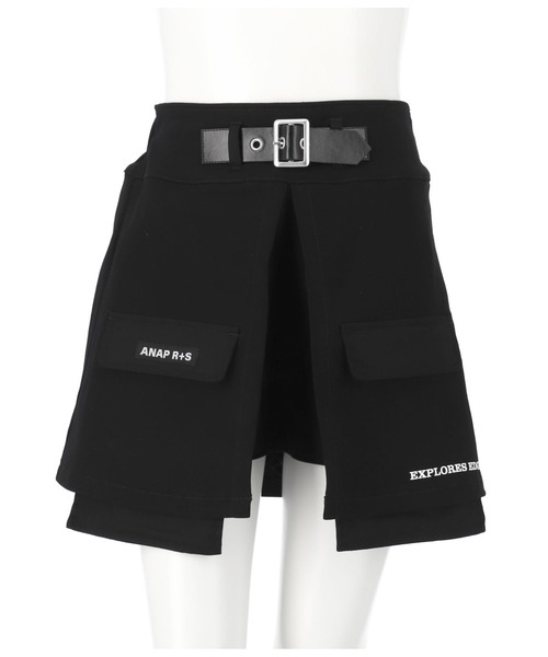 ANAP GｉRL（アナップガール）の「R+Sデザインストレッチスカパン（スカート・キッズ・ブラック・M/S/XS）」の12枚目の写真