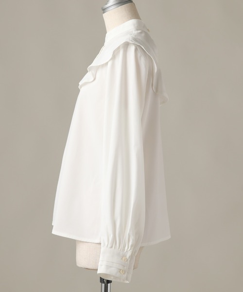 Cheek（チーク）の「ピンタックケープブラウス（シャツ/ブラウス・レディース・オフホワイト/ネイビー/オレンジ・MEDIUM）」の22枚目の写真