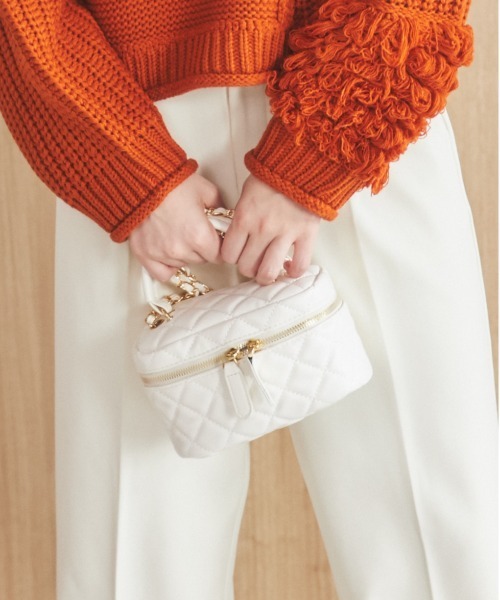 ANGIE（アンジー）の「キルティングミニバニティーバック（ショルダーバッグ・レディース・ブラック/ホワイト・FREE）」の12枚目の写真