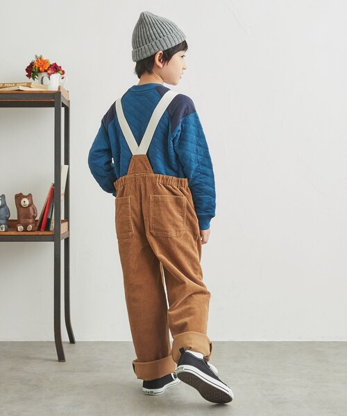 coen（コーエン）の「コーデュロイオーバーオール（サロペット/オーバーオール・キッズ・ライトピンク/ベージュ・150/110/130）」の7枚目の写真