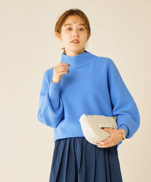 NOLLEY’S(ノーリーズ)の「CHESS 15Gハイネックプルオーバーニット(ニット/セーター・レディース・イエロー/オフホワイト/ブルー/グレイッシュベージュ・38)」の3枚目の写真