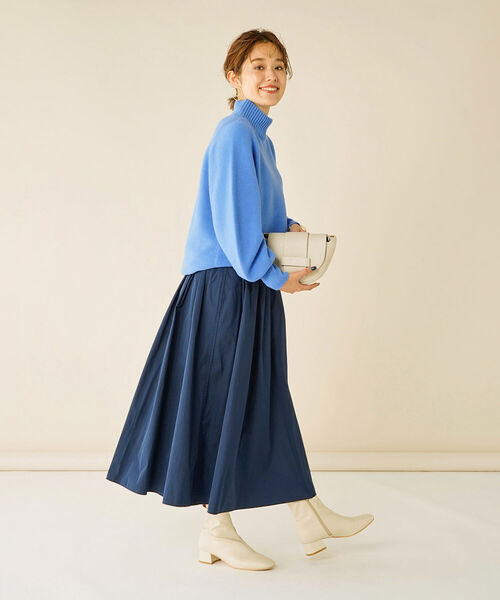 NOLLEY’S(ノーリーズ)の「CHESS 15Gハイネックプルオーバーニット(ニット/セーター・レディース・イエロー/オフホワイト/ブルー/グレイッシュベージュ・38)」の6枚目の写真