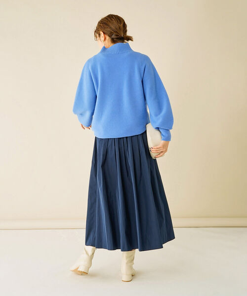 NOLLEY’S(ノーリーズ)の「CHESS 15Gハイネックプルオーバーニット(ニット/セーター・レディース・イエロー/オフホワイト/ブルー/グレイッシュベージュ・38)」の7枚目の写真