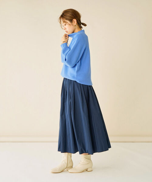 NOLLEY’S(ノーリーズ)の「CHESS 15Gハイネックプルオーバーニット(ニット/セーター・レディース・イエロー/オフホワイト/ブルー/グレイッシュベージュ・38)」の8枚目の写真