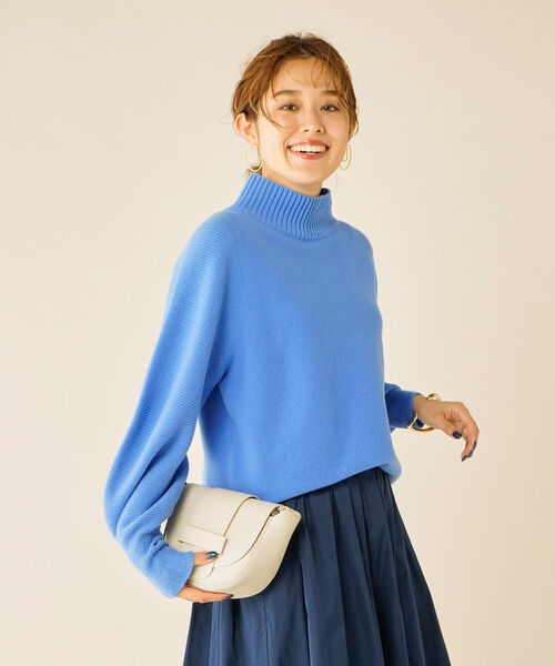 NOLLEY’S(ノーリーズ)の「CHESS 15Gハイネックプルオーバーニット(ニット/セーター・レディース・イエロー/オフホワイト/ブルー/グレイッシュベージュ・38)」の12枚目の写真