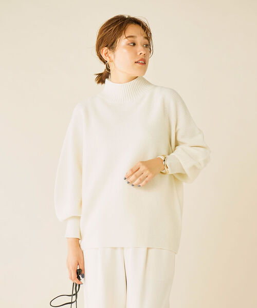 NOLLEY’S(ノーリーズ)の「CHESS 15Gハイネックプルオーバーニット(ニット/セーター・レディース・イエロー/オフホワイト/ブルー/グレイッシュベージュ・38)」の20枚目の写真