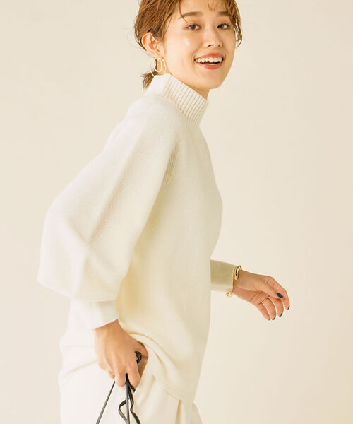 NOLLEY’S(ノーリーズ)の「CHESS 15Gハイネックプルオーバーニット(ニット/セーター・レディース・イエロー/オフホワイト/ブルー/グレイッシュベージュ・38)」の22枚目の写真