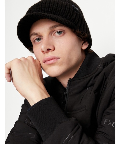 ★専用★最終値下げ！Giorgio Armani ブラックニット帽 Sサイズ ARMANI EXCHANGE（アルマーニエクスチェンジ）の「【A|X アルマーニ