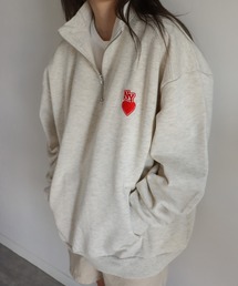 095【人気即完売品】シュプリーム♤ワンポイント刺繍ロゴハーフジップスウェット 095【人気即完売品】シュプリーム♤ワンポイント刺繍ロゴハーフ