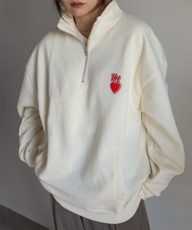 ワンポイント刺繍プリントハーフジップスウェット」に該当する