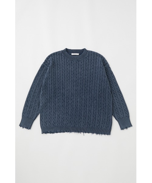 MOUSSY（マウジー）の「CABLE KNIT トップス（ニット/セーター・レディース・グリーン/ネイビー/イエロー・FREE）」の8枚目の写真