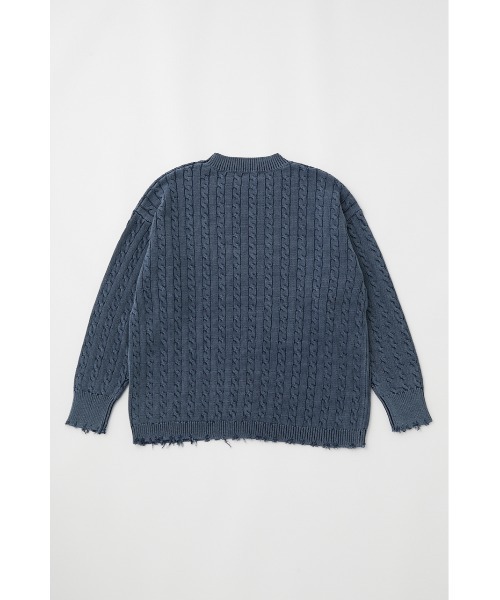 MOUSSY（マウジー）の「CABLE KNIT トップス（ニット/セーター・レディース・グリーン/ネイビー/イエロー・FREE）」の9枚目の写真
