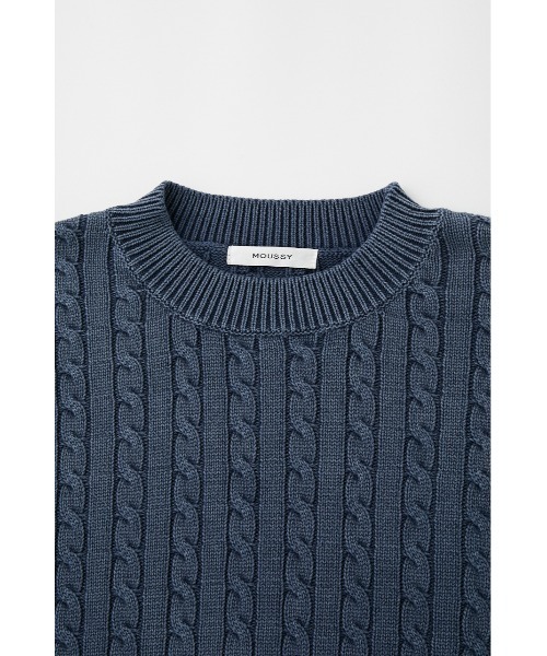 MOUSSY（マウジー）の「CABLE KNIT トップス（ニット/セーター・レディース・グリーン/ネイビー/イエロー・FREE）」の10枚目の写真