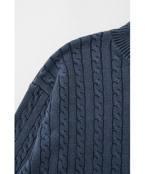 MOUSSY（マウジー）の「CABLE KNIT トップス（ニット/セーター・レディース・グリーン/ネイビー/イエロー・FREE）」の11枚目の写真