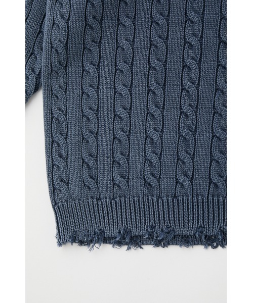 MOUSSY（マウジー）の「CABLE KNIT トップス（ニット/セーター・レディース・グリーン/ネイビー/イエロー・FREE）」の12枚目の写真