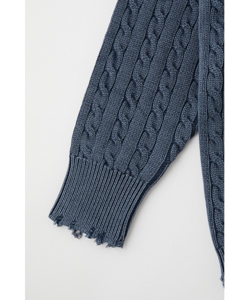 MOUSSY（マウジー）の「CABLE KNIT トップス（ニット/セーター・レディース・グリーン/ネイビー/イエロー・FREE）」の13枚目の写真