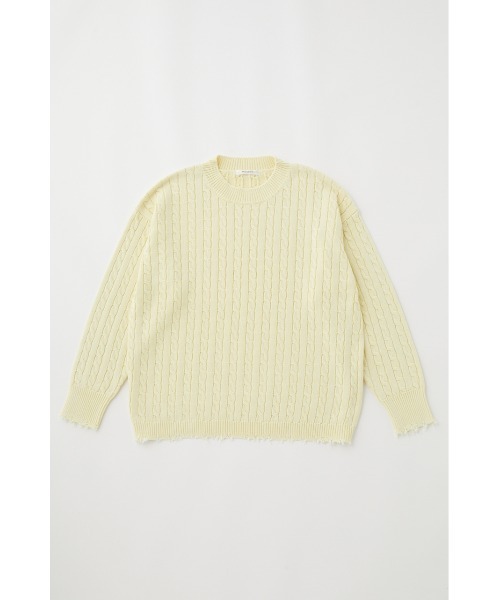 MOUSSY（マウジー）の「CABLE KNIT トップス（ニット/セーター・レディース・グリーン/ネイビー/イエロー・FREE）」の15枚目の写真
