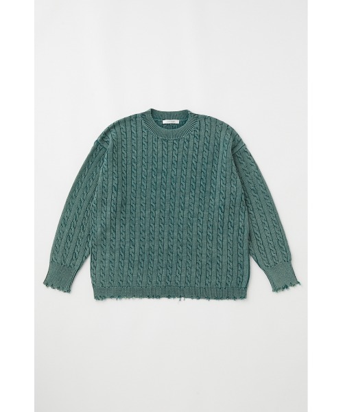 MOUSSY（マウジー）の「CABLE KNIT トップス（ニット/セーター・レディース・グリーン/ネイビー/イエロー・FREE）」の16枚目の写真