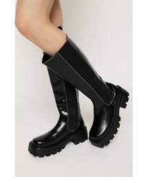 STITCH SIDE GORE KNEE BOOTS スティッチ サイドゴア ニーブーツ ボリュームソール 厚底