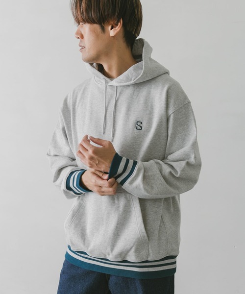 URBAN RESEARCH DOORS（アーバンリサーチドアーズ）の「『別注』GEMSPORTS×DOORS リブラインパーカー（パーカー・メンズ・グレー/ネイビー・LARGE/MEDIUM）」の9枚目の写真