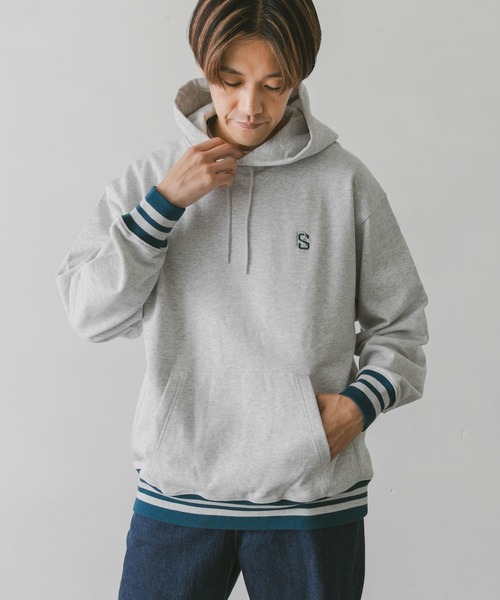 URBAN RESEARCH DOORS（アーバンリサーチドアーズ）の「『別注』GEMSPORTS×DOORS リブラインパーカー（パーカー・メンズ・グレー/ネイビー・LARGE/MEDIUM）」の13枚目の写真