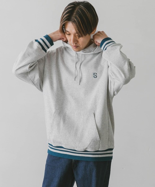 URBAN RESEARCH DOORS（アーバンリサーチドアーズ）の「『別注』GEMSPORTS×DOORS リブラインパーカー（パーカー・メンズ・グレー/ネイビー・LARGE/MEDIUM）」の14枚目の写真