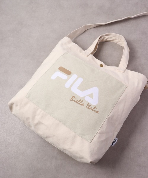 FILA（フィラ）の「FILA グレイッシュポケット２WAYキャンバストートバッグ（トートバッグ・レディース・ブルーグレー/モカ/オリーブ・FREE）」の5枚目の写真