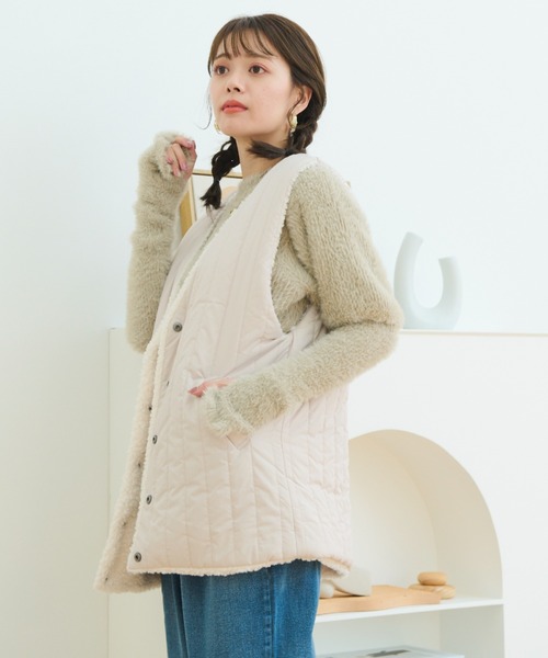 paravion（パラビオン）の「ボア×キルトリバーシブルベスト（ベスト