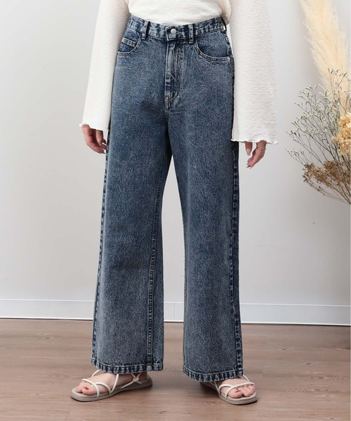 ZIMBABWE DENIM/MILKカジュアルパンツ セミワイドブリーチデニム （パンツ）｜human woman