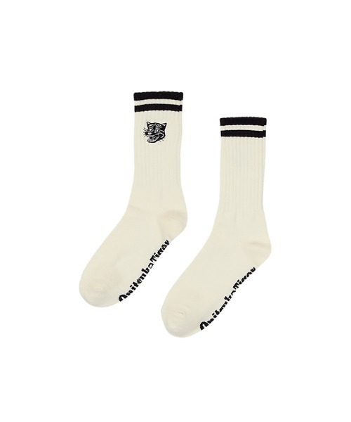 Onitsuka Tiger（オニツカタイガー）の「MIDDLE SOCKS / ミドルソックス（ソックス/靴下・レディース・ホワイト/ベージュ/ブラック/カーキ系/ホワイト×ホワイト/ブラック×ブラック/グレー系その他/ベージュ系その他/グレー系その他2/オフホワイト/キナリ・S/M/L）」の5枚目の写真