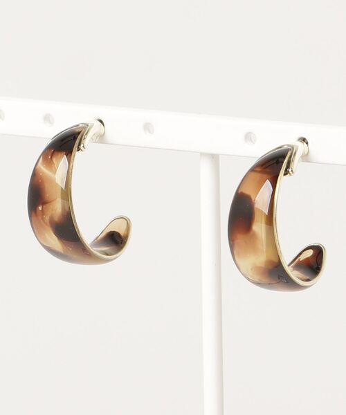 The Rule(ザルール)の「The Rule ザルール : Gloss epoxy 透き通るG型ピアス(ピアス(両耳用)・レディース・ブラウン/ネイビー/ホワイト・FREE)」の14枚目の写真