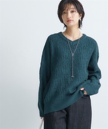 柄編みゆったりニットトップス ［Soiunique］