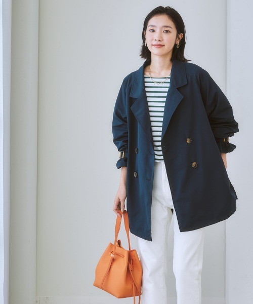 nissen（ニッセン）の「バックレースキャンディースリーブトレンチコート（トレンチコート・レディース・ネイビー/ベージュ・L/LL/S/M）」の11枚目の写真