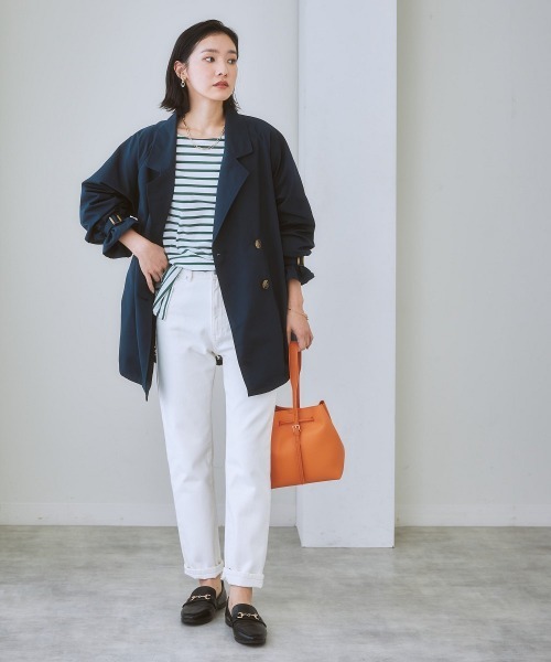 nissen（ニッセン）の「バックレースキャンディースリーブトレンチコート（トレンチコート・レディース・ネイビー/ベージュ・L/LL/S/M）」の14枚目の写真