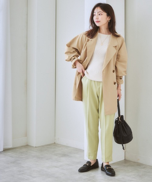 nissen（ニッセン）の「バックレースキャンディースリーブトレンチコート（トレンチコート・レディース・ネイビー/ベージュ・L/LL/S/M）」の9枚目の写真