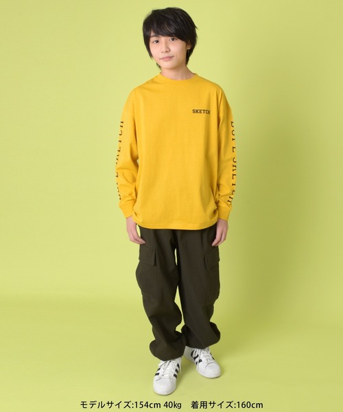 GLAZOS(グラソス)の「袖ロゴビッグ長袖Tシャツ(Tシャツ/カットソー・キッズ・ホワイト/ブラック/マスタード・160cm/170cm/150cm/140cm)」の6枚目の写真