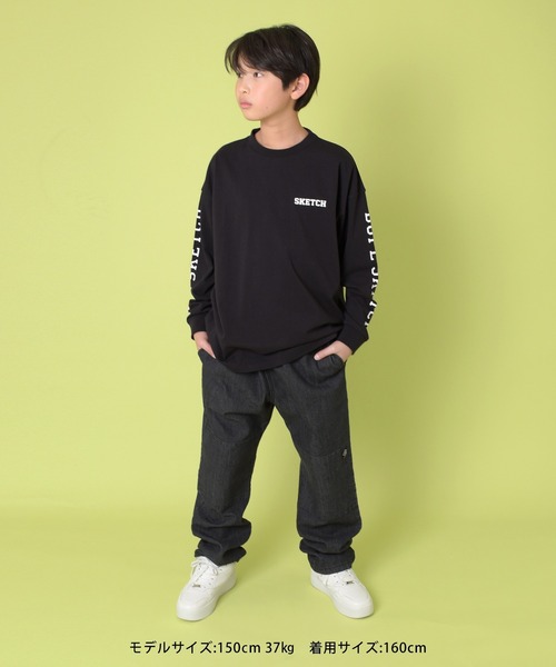 GLAZOS(グラソス)の「袖ロゴビッグ長袖Tシャツ(Tシャツ/カットソー・キッズ・ホワイト/ブラック/マスタード・160cm/170cm/150cm/140cm)」の5枚目の写真