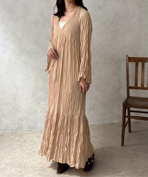 【apres jour clair】ロングスリーブクリンクルワンピース【ZOZOTOWN限定アイテム】