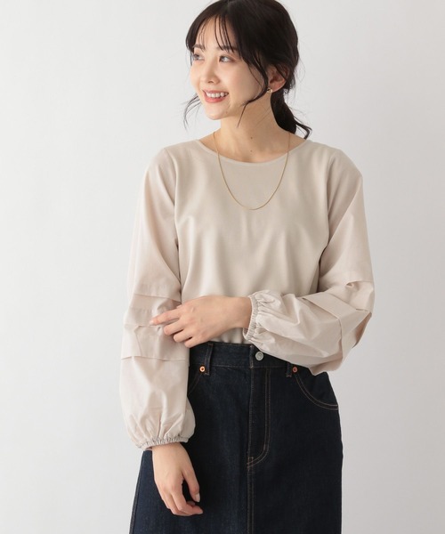 GLOBAL WORK（グローバルワーク）の「袖コンドッキングプルオーバー/MATINEE LINE/174544（Tシャツ/カットソー・レディース・ライトグレー/ブラック/オフホワイト・MEDIUM/LARGE）」の2枚目の写真