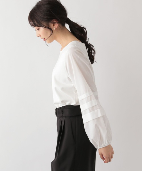 GLOBAL WORK（グローバルワーク）の「袖コンドッキングプルオーバー/MATINEE LINE/174544（Tシャツ/カットソー・レディース・ライトグレー/ブラック/オフホワイト・MEDIUM/LARGE）」の8枚目の写真