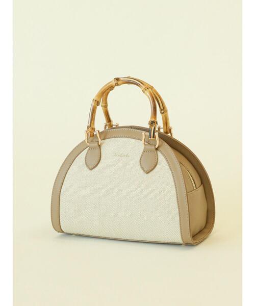 Te chichi(テチチ)の「ラウンドキャンバスバッグ(ハンドバッグ・レディース・ベージュ/ブラック・フリ-)」の8枚目の写真