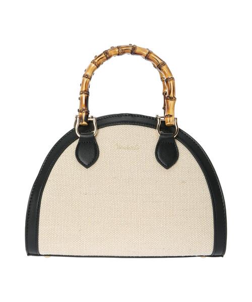 Te chichi(テチチ)の「ラウンドキャンバスバッグ(ハンドバッグ・レディース・ベージュ/ブラック・フリ-)」の9枚目の写真