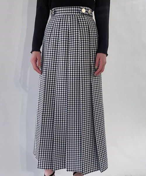 REDYAZEL（レディアゼル）の「ギンガムチェックプリーツロングスカート（スカート・レディース・グリーン/ブラック/ラベンダー・SMALL/MEDIUM）」の2枚目の写真