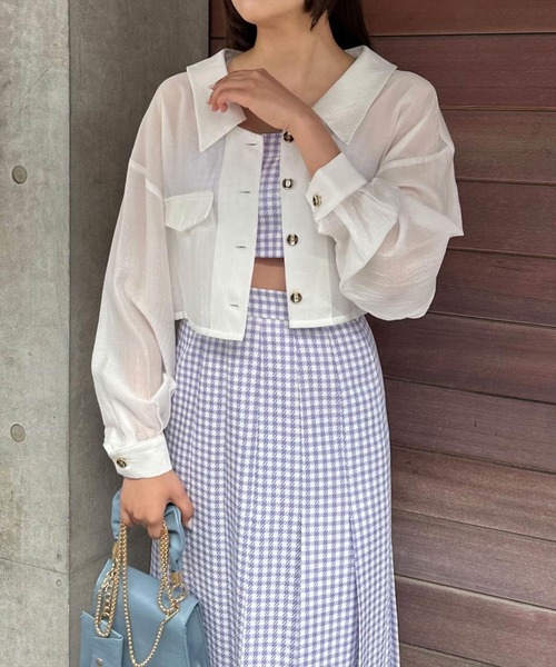 REDYAZEL（レディアゼル）の「ギンガムチェックプリーツロングスカート（スカート・レディース・グリーン/ブラック/ラベンダー・SMALL/MEDIUM）」の8枚目の写真