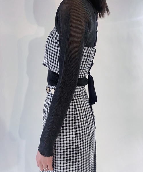 REDYAZEL（レディアゼル）の「ギンガムチェックプリーツロングスカート（スカート・レディース・グリーン/ブラック/ラベンダー・SMALL/MEDIUM）」の19枚目の写真