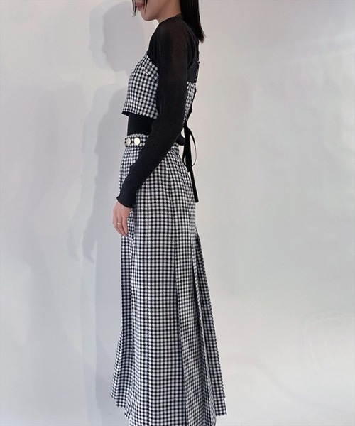 REDYAZEL（レディアゼル）の「ギンガムチェックプリーツロングスカート（スカート・レディース・グリーン/ブラック/ラベンダー・SMALL/MEDIUM）」の20枚目の写真