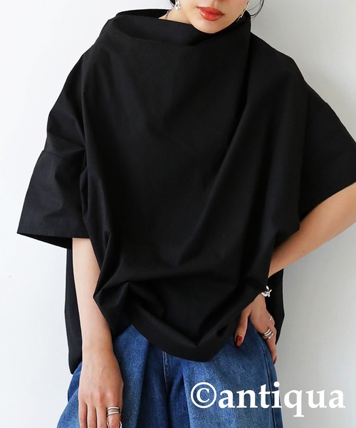 antiqua（アンティカ）の「綿100%変形モードトップス（その他トップス・レディース・ブラック・FREE）」の8枚目の写真