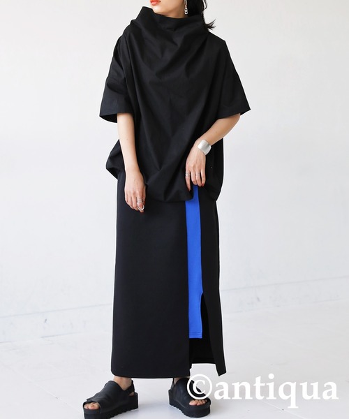 antiqua（アンティカ）の「綿100%変形モードトップス（その他トップス・レディース・ブラック・FREE）」の3枚目の写真