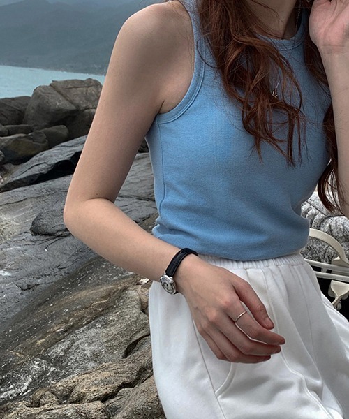 FREE STYLISTS（フリー スタイリスト）の「YUGA_YGMC アメリカンスリーブタンクトップ（タンクトップ・レディース・ホワイト/ブルー/ライトベージュ・FREE）」の3枚目の写真